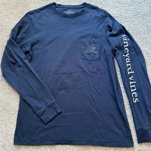 Vineyard Vines Men's Navy Blue Long Sleeve Tee